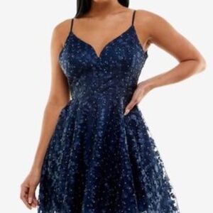 Party Blue Junior Sparkling Dress B Darlin NEW